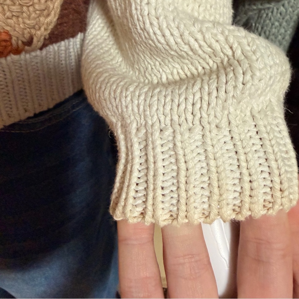 Vintage Western Connection Patchwork Cable Knit S… - image 7